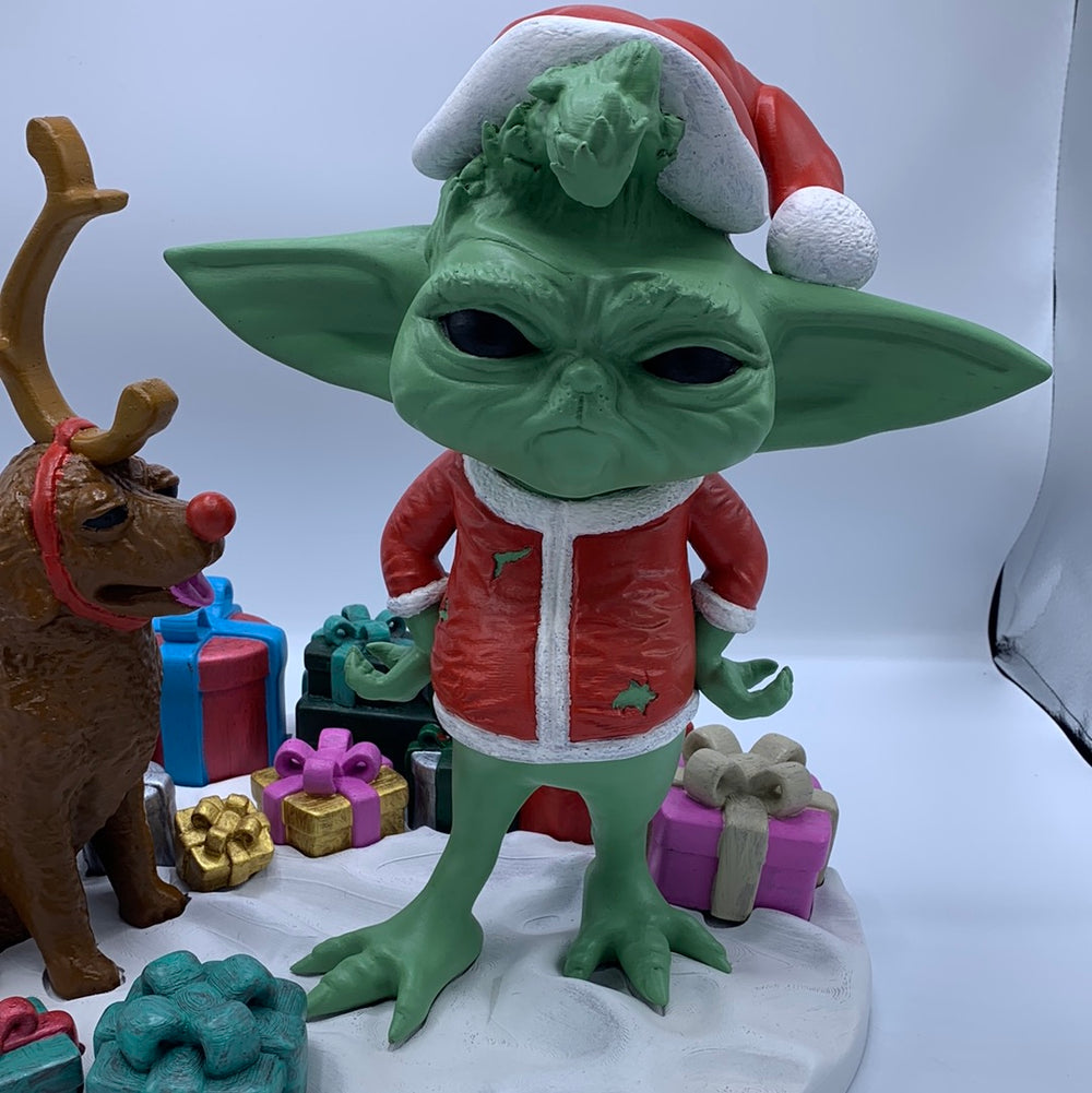 GrinchGrogu life size Christmas Themed statue