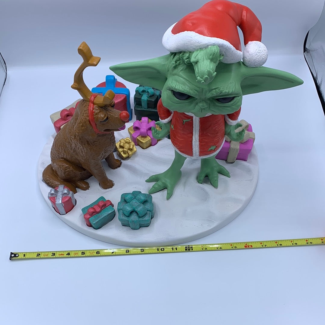 GrinchGrogu life size Christmas Themed statue