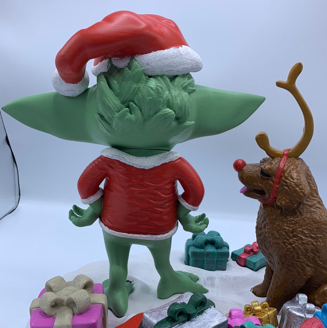 GrinchGrogu life size Christmas Themed statue