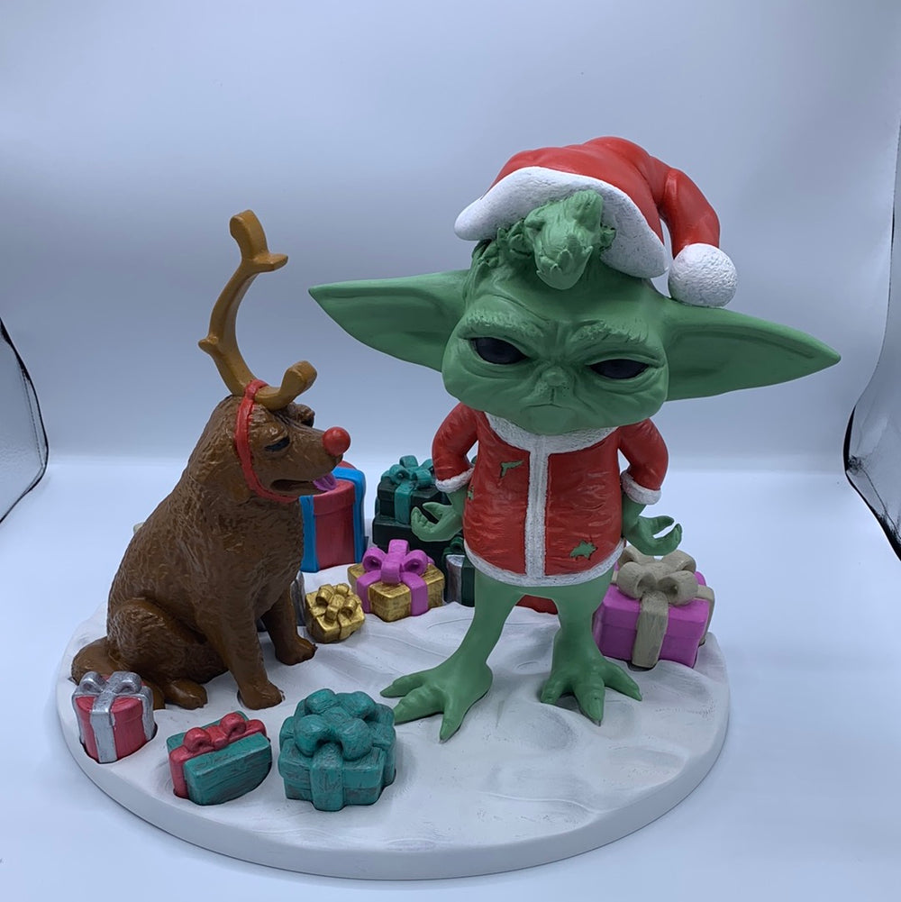 GrinchGrogu life size Christmas Themed statue