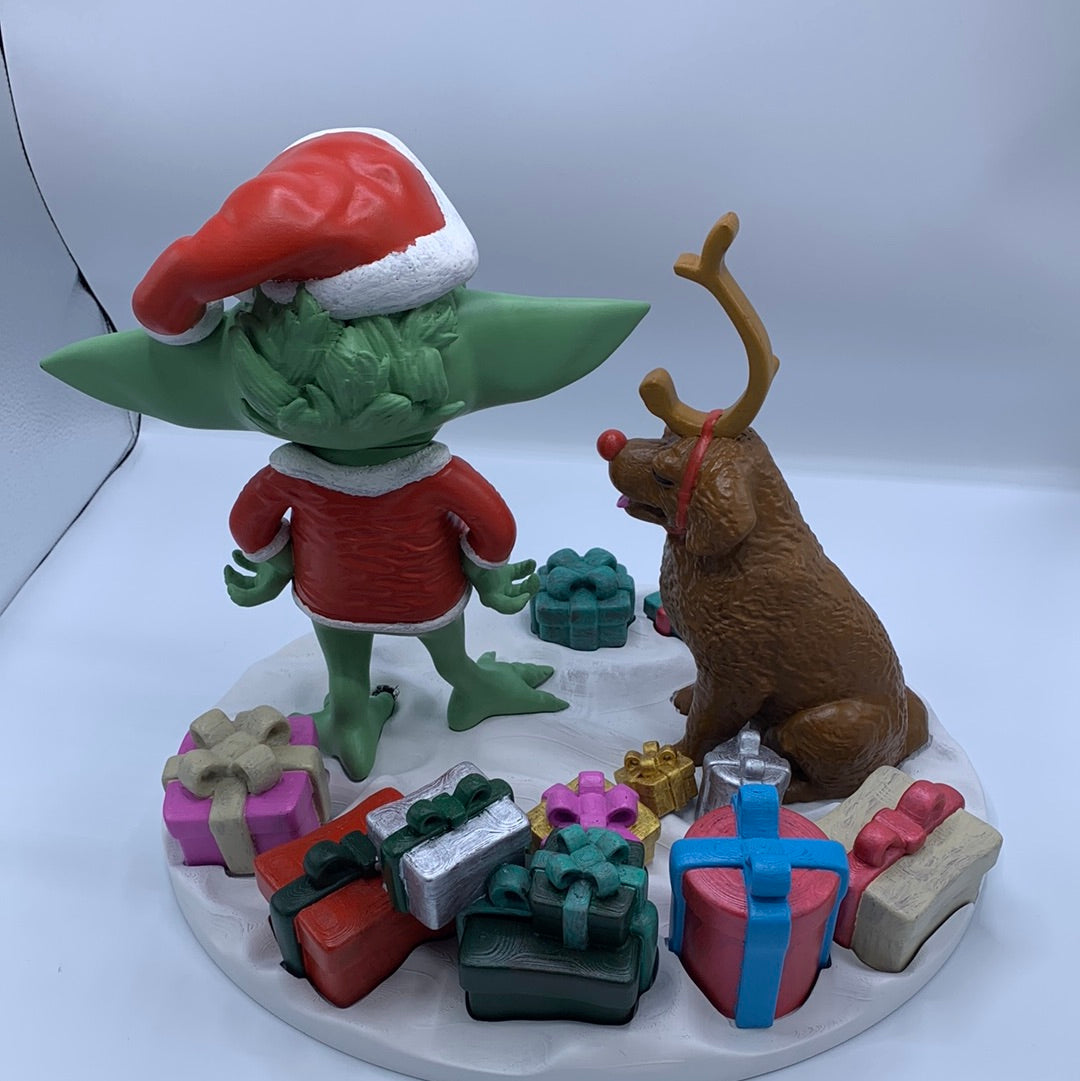 GrinchGrogu life size Christmas Themed statue
